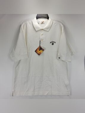 Jack Daniels Old No. 7 Whiskey Cutter & Buck Work Golf Polo Shirt Men XL White
